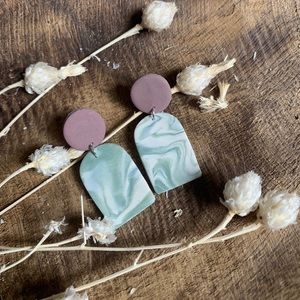 Handmade clay earrings in the style Barbara